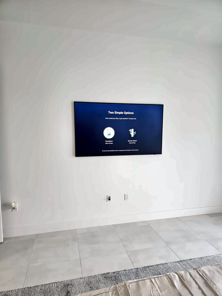 TV mounted level on the wall